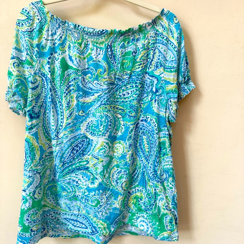 Chaps EUC Size XL top, cute summer print, light weight, comfortable - Picture 2 of 4